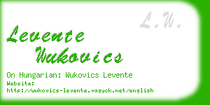 levente wukovics business card